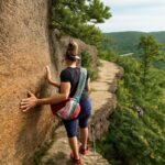 View of a hiking trail in Acadia National Park