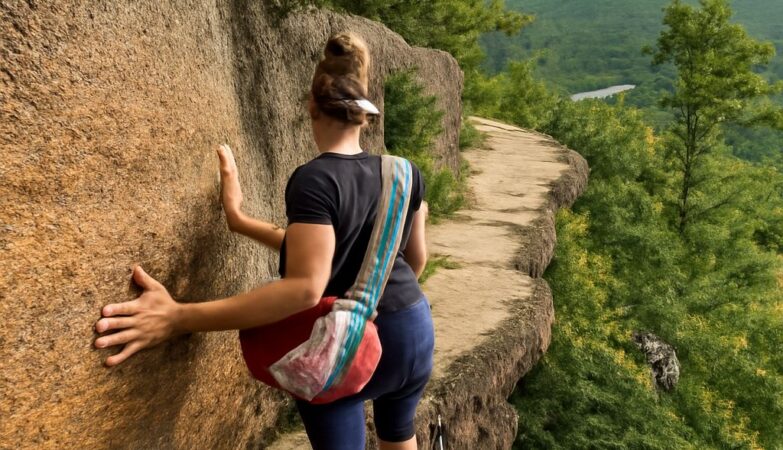 View of a hiking trail in Acadia National Park