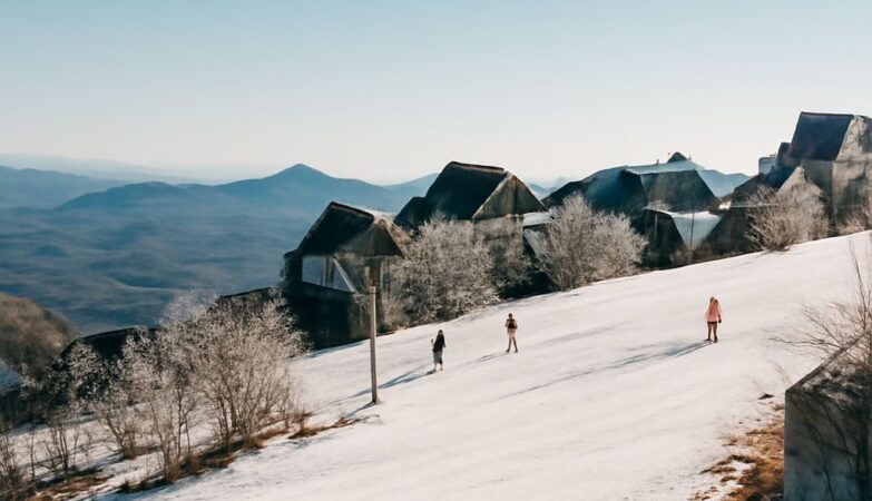 Scenic view of a hiking trail at Beech Mountain