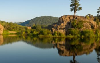 Scenic view of hiking trails in Big Bear, California