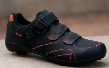 A pair of high-performance cycling shoes