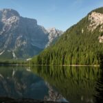 Scenic view of hiking trails in the Italian Dolomites