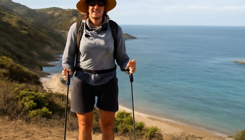 A selection of hiking poles on a trail