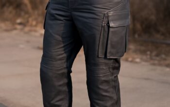 Various types of motorcycle pants displayed