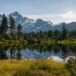 Scenic View of Mt Baker with Hiking Trails