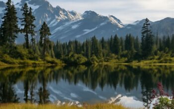 Scenic View of Mt Baker with Hiking Trails