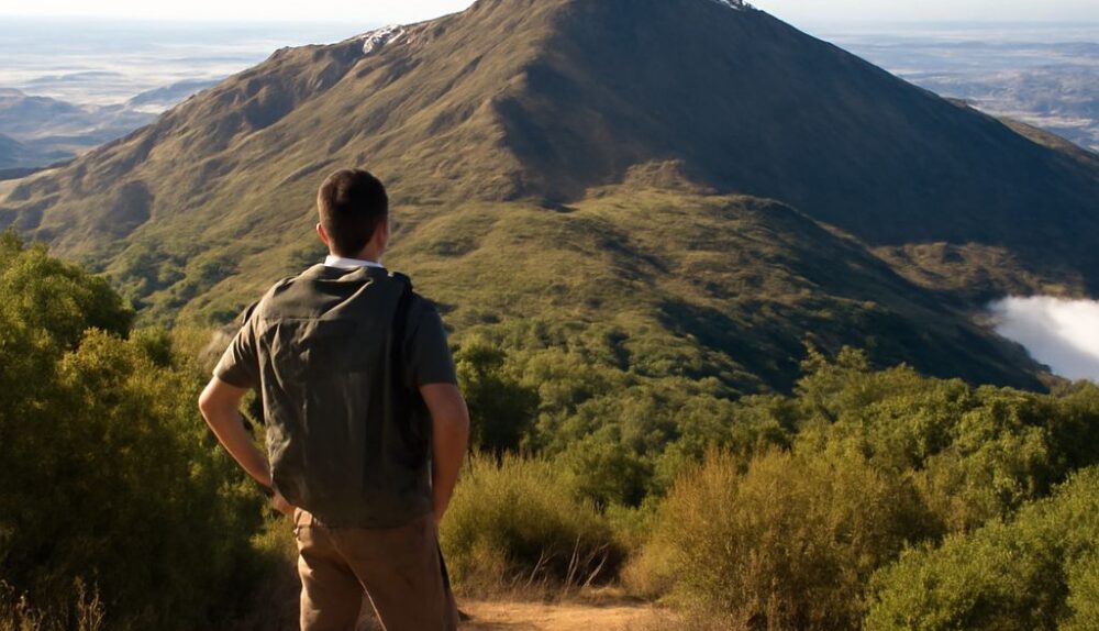 Scenic view of hiking trail on Mount Diablo