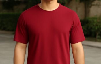 Performance shirts for hiking displayed outdoors