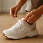 A pair of women's tennis shoes designed for athletic performance