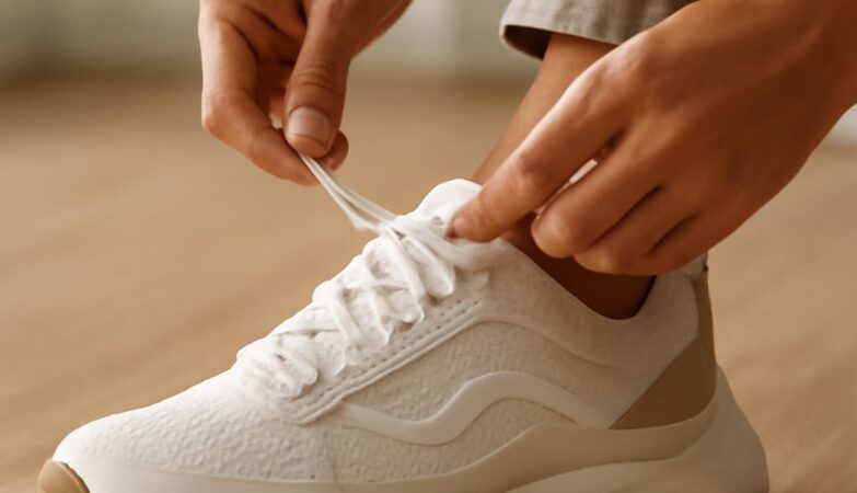 A pair of women's tennis shoes designed for athletic performance