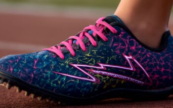 A pair of track and field shoes with spikes