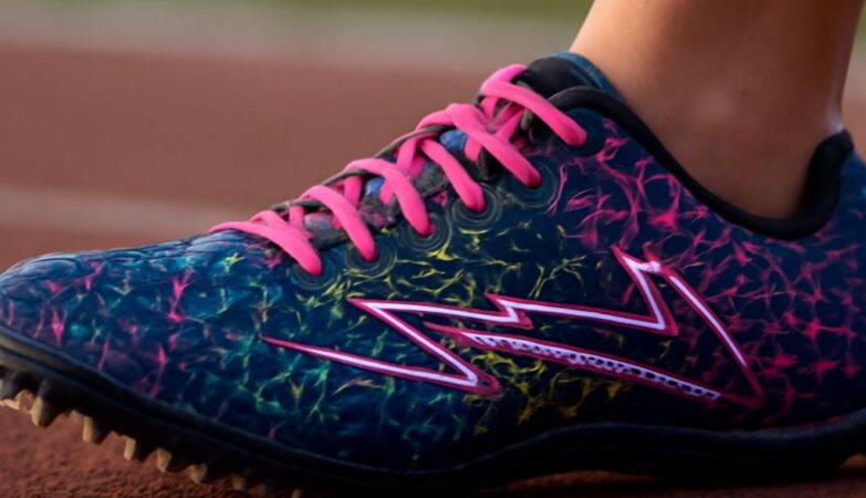A pair of track and field shoes with spikes