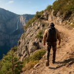 Scenic view of a popular hiking trail in Yosemite